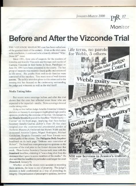 PJR Jan-Mar 2000 Vizconde Massacre Case Monitor | PDF