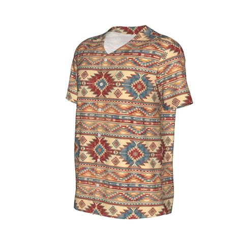 Daiia Traditional Tribal Aztec Mens Baseball Jersey Button Down Shirts