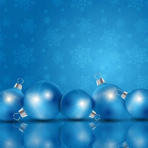 Fondo Navide O Azul Con Bolas De Navidad Vector Gratis