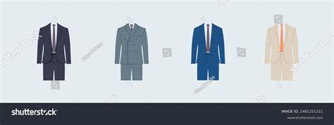 Different Types Mens Suits Vector Illustration Stock Vector Royalty