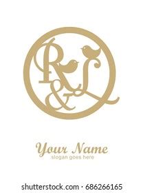 R L Initial Wedding Decorative Logo Stock Vector Royalty Free