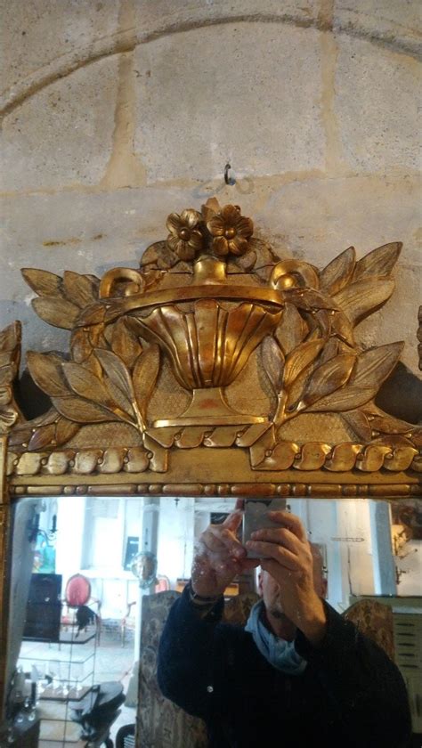 Proantic Miroir Lxvi Directoire En Bois Dor Fin E D But E