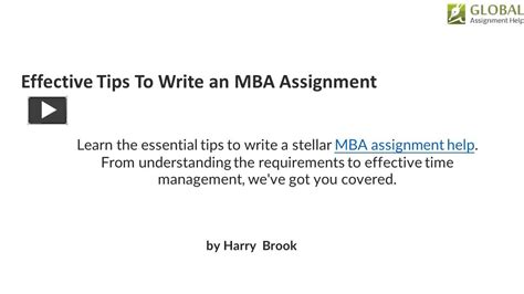 Ppt Effective Tips To Write An Mba Assignment Powerpoint Presentation Free To Download Id