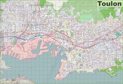 Large Detailed Map Of Toulon