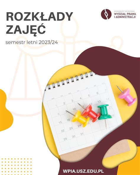 Rozkłady zajęć na semestr letni r a 2023 2024 Wydział Prawa i