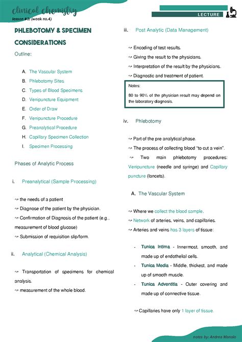 Solution Lesson 3 Phlebotomy Specimen Considerations Studypool