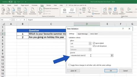 How To Insert A Drop Down Box In Excel With Dates Printable Timeline Templates