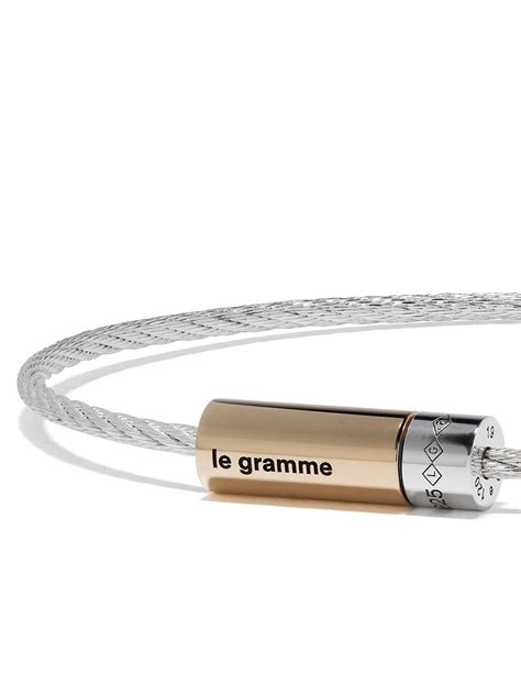 Le Gramme Kt Gold And Silver G Polished Bicolor Cable Bracelet