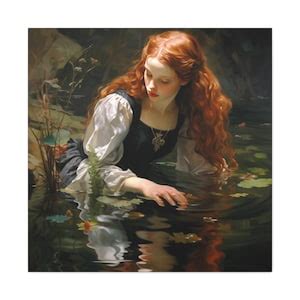 Ophelia in Contemplation Painting Oil Painting of Ophelia Just Before ...