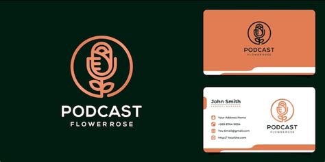 Premium Vector Podcast Combination With Flower Rose Luxurious Design