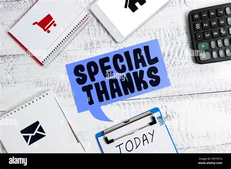 Sign Displaying Special Thanks Business Idea Expression Of