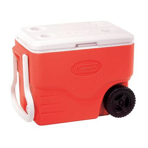 Caixa Térmica c Rodas 40Qt Coleman Vermelho 38 Litros Shopping