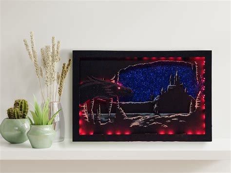 Fantasy Dragon 3D LED Lightbox Room Décor Glowr Design LLC