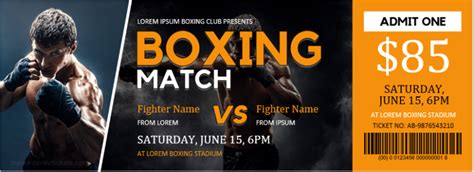 Boxing Match Ticket Templates in Editable Formats | Download