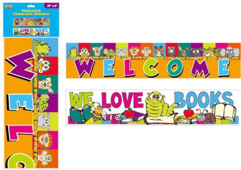 Horizontal Classroom "Welcome" and "We Love Books" Banners