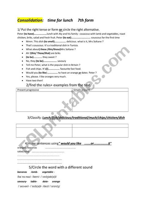 Consolidation Th Form Esl Worksheet By Noury