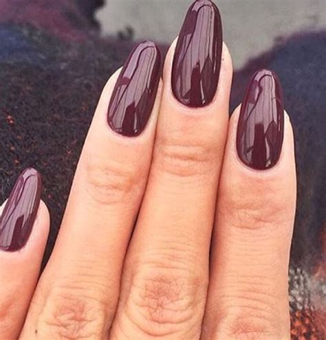 Burgundy Nails Burgundy Nails Almond Acrylic Nails Oval Nails Designs