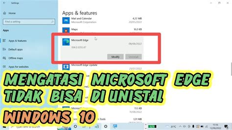 Cara Unistall Menghapus Microsoft Edge Di Windows 10 YouTube