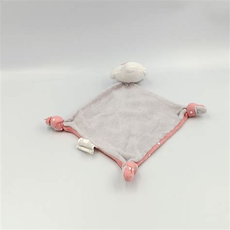 Doudou Plat Nuage Rose Gris Blanc Toiles Siplec