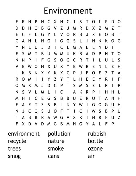 Environment Word Search WordMint