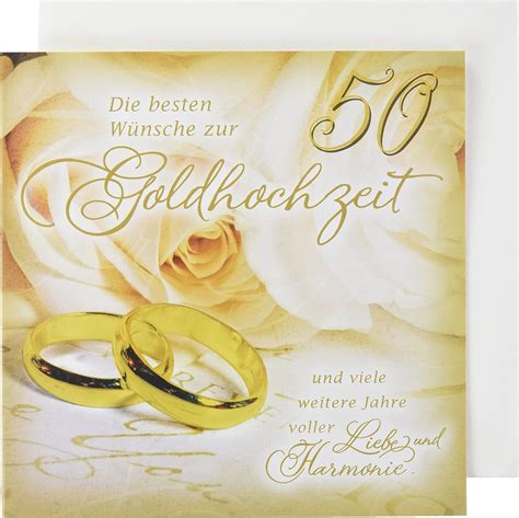 Perleberg Goldhochzeit Karte hochwertige Glückwunschkarte mit