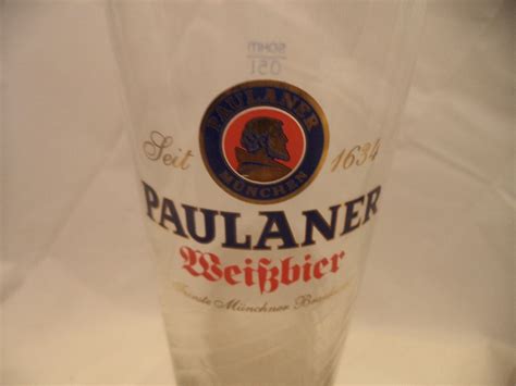 Paulaner Munchen Weissbier Wheat German Beer Glass 05l 10 Tall Ebay