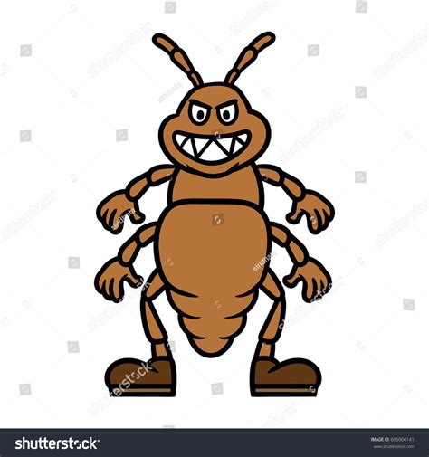 Cartoon Lice Insect Character Stock Vector (Royalty Free) 696904141 | Shutterstock