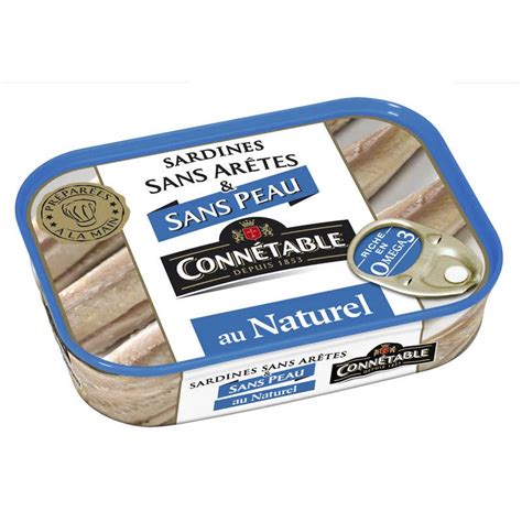 Natural Boneless and Skinless Sardines 98g CONNÉTABLE wholesaler