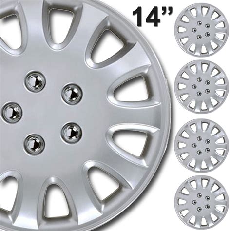 4 Pack BDK Premium Hubcaps 14 Wheel Rim Cover Hub Caps OEM Style