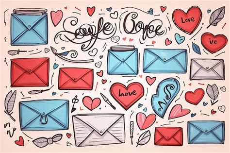 Premium Photo Heartfelt Correspondence Handdrawn Love Letters And