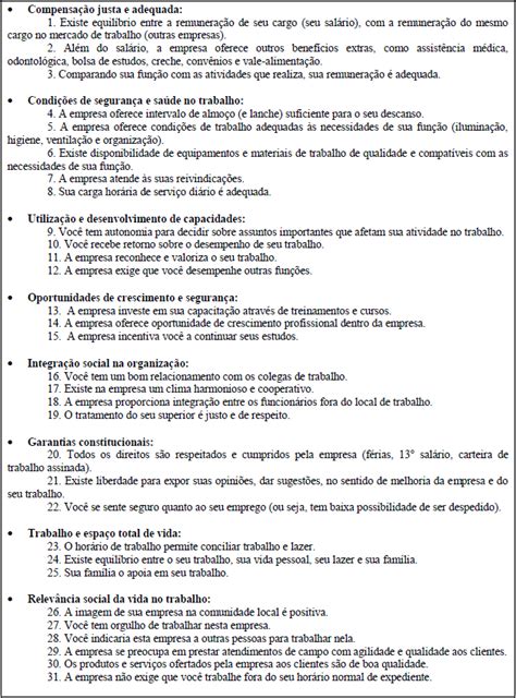 Qualidade de Vida no Trabalho Um estudo realizado em uma organização