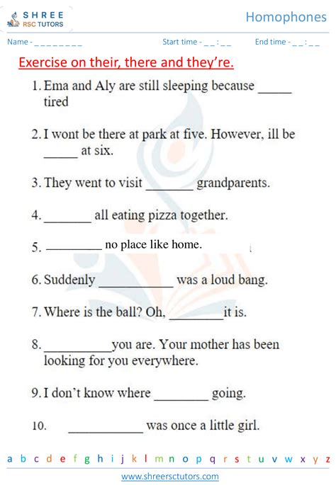 Homophones Worksheets For Grade 2 English Shree Rsc Tutors