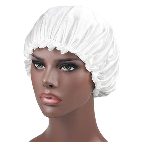 Kplfubk Soft Satin Sleep Cap Hair Bonnet Hat Head Cover Reversible Hair