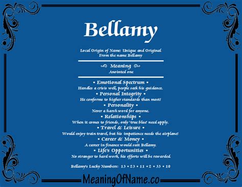 Bellamy Meaning Of Name