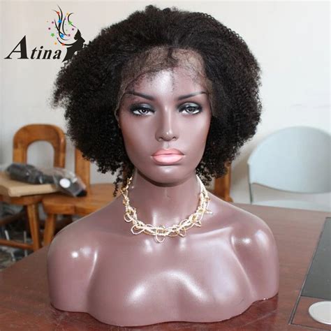 Buy Brazilian Human Hair Afro Kinky Curly Wig For Black Women Short Remy Virgin