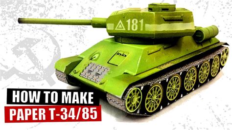 How To Make Papercraft Tank T 34 85 WW2 DIY Paper Tank Model Template