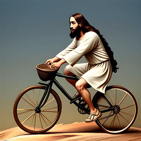 Jesus Riding A Bike Arthub Ai