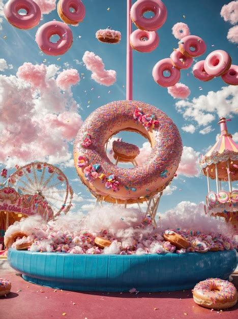 Premium Ai Image Electrifying Flight Of The Glowing Pink Donut