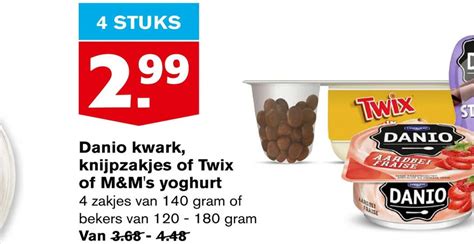 Danio Kwark Knijpzakjes Of Twix Of M M S Yoghurt Aanbieding Bij Hoogvliet