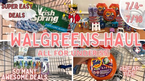 WALGREENS HAUL 7 4 7 10 EASY AND GREAT DEALS CHEAP TIDE LEARN