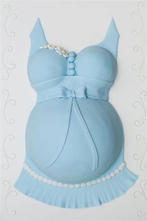 Traditional Blue Baby Bump Cake Baby Bump Cakes Pregnant Belly Cakes