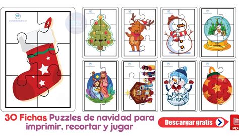 Puzzles De Navidad Para Imprimir Recortar Y Jugar I Material Educativo