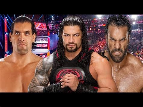 Jinder Mahal Vs Roman Reigns Vs The Great Khali Youtube