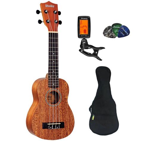 Kit Ukulele Shelby Soprano Su21m Fosco Capa Afinador Submarino