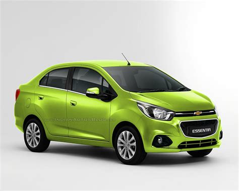 Chevrolet Beat Essentia compact sedan rendered in green