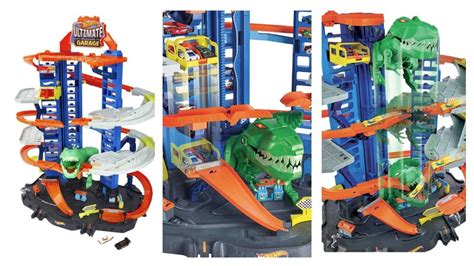 Hot Wheels City Megacity Parkgarage mit T Rex Angriff Gebraucht in Niederhasli für CHF 39