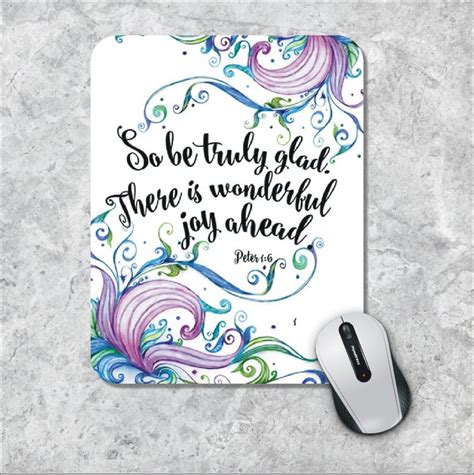 Bible Verse Mousepad Quote Mouse Pad Watercolor Mouse Mat Etsy