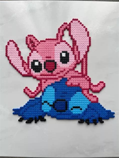 Pixel Art Perles A Repasser Angel Couche Sur Stitch Eur