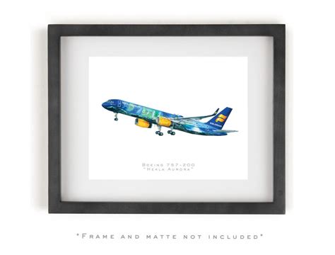 Icelandair Boeing 757 Hekla Aurora Drawing Art Print - Etsy