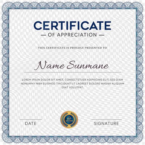 Blue Certificate Border Vector Art PNG, Graduation Blue Certificate Border Vector Illustration ...